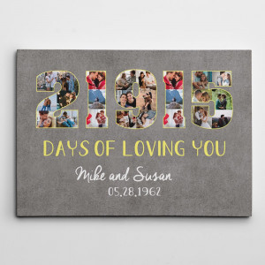 “21915 Days of Loving You” Custom Photo Canvas – 60th Anniversary Gift