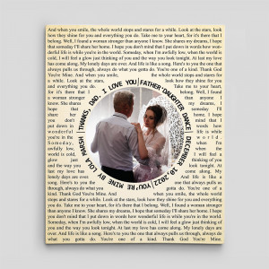 Father-Daughter Dance Custom Song Lyrics Photo Canvas Print