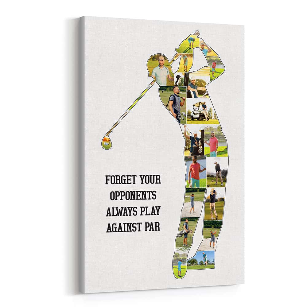 Personalized Golf Gift Photo Collage Canvas Print