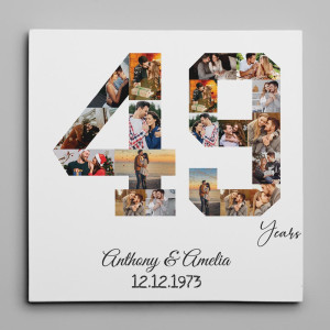49 Years Anniversary Photo Collage Canvas Print