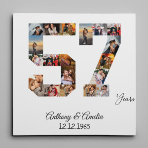 57 Years Anniversary Photo Collage Canvas Print