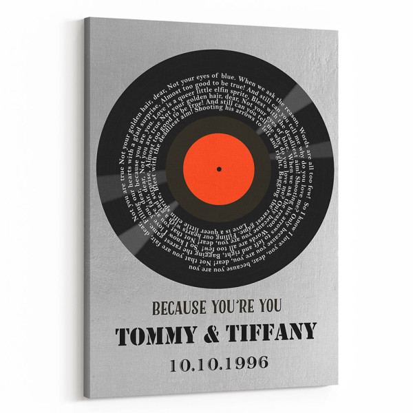 Anniversary Spiral Song Lyrics Canvas – Vinyl Record Design