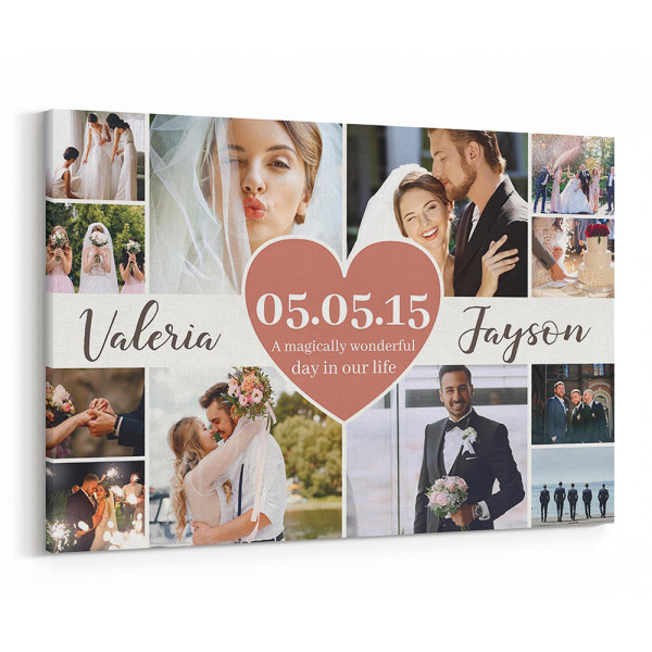 A Magically Wonderful Day In Our Life Custom Photo Collage Canvas Print