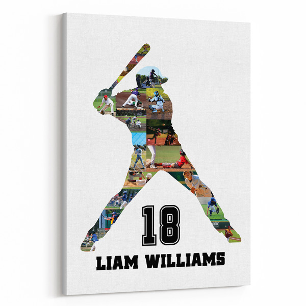 Baseball Photo Collage Canvas Print