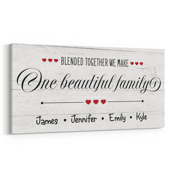 Blended Together We Make One Beautiful Family Canvas Print