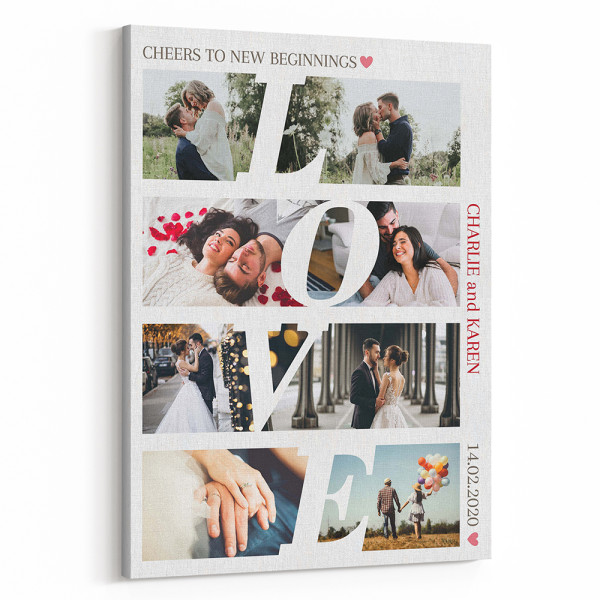 Cheers To New Beginnings Photo Collage Canvas Print