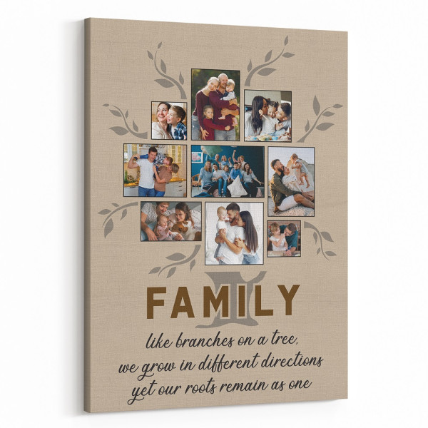 Family Like Branches On A Tree Photo Collage Canvas Print