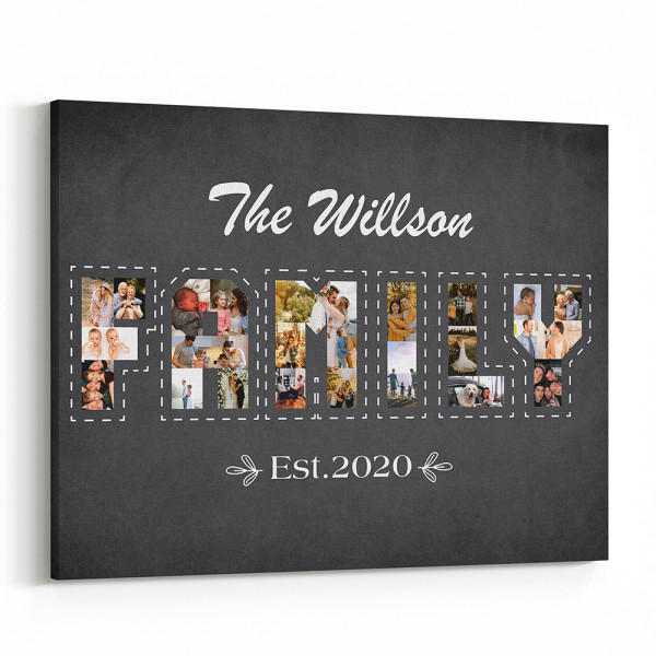 Family Photo Collage Custom Canvas Print