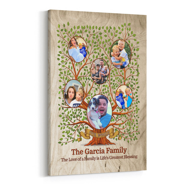 Family Tree Custom Photo Canvas – 6 Photos