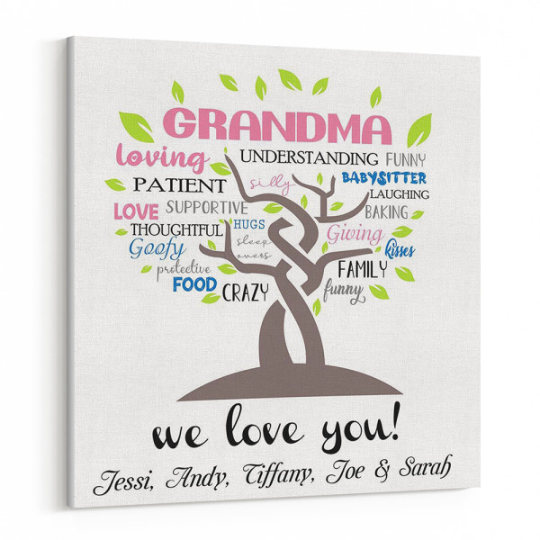 Grandma Loving We Love You Custom Canvas Print
