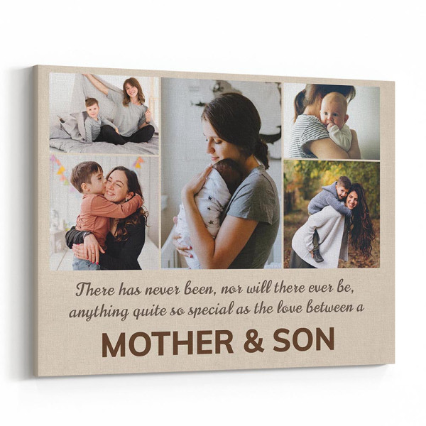 Love Between Mother And Son Photo Collage Canvas Print