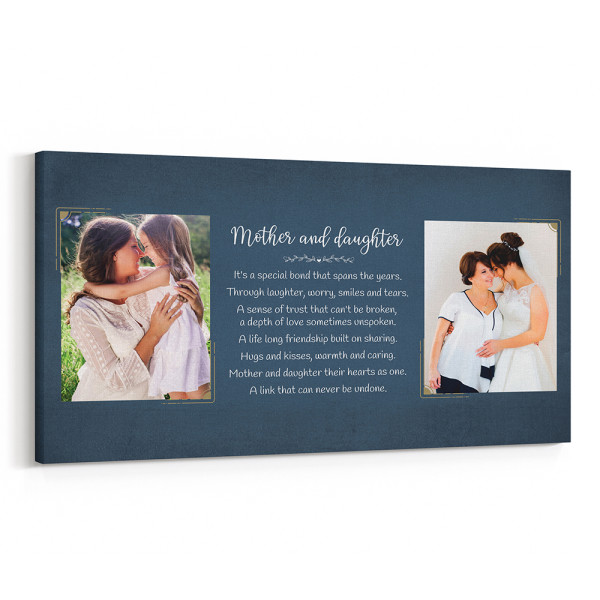 Mother and Daughter Poem Photo Canvas Print, Gift for Mom