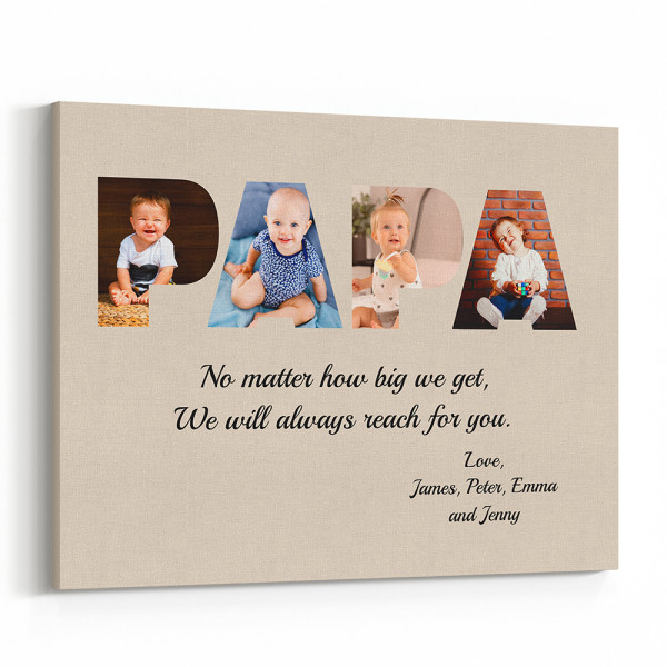 PAPA Custom Photo Canvas Print – 4 Photos