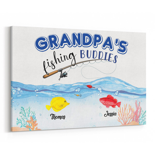 Personalized Grandpa’s Fishing Buddies Canvas Print