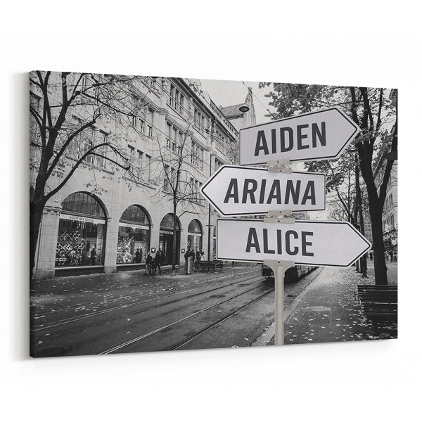 Personalized Street Sign Canvas Art Print - On The Street