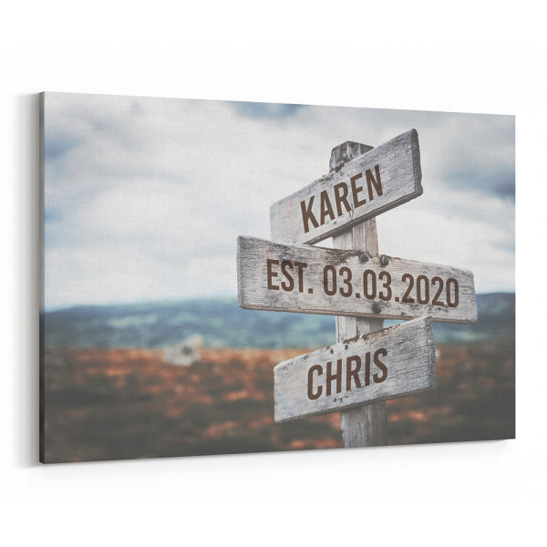 Personalized Street Sign Canvas Print - Nature Background