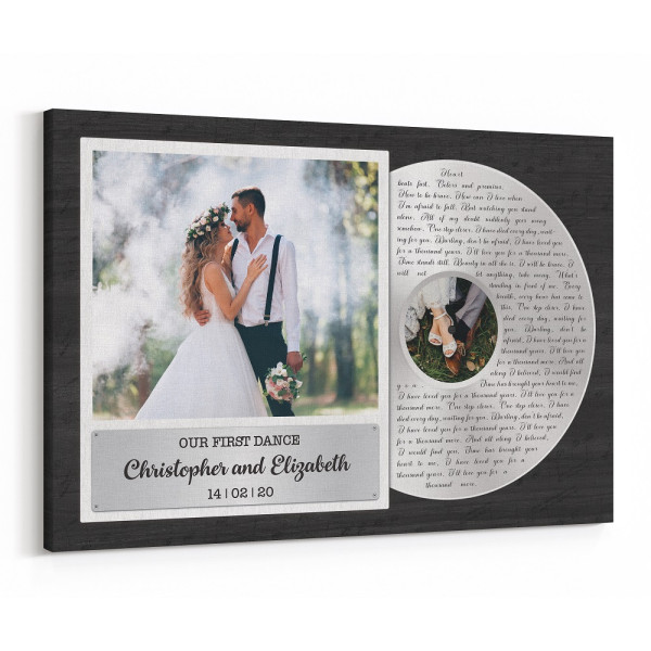 First Dance Photo Song Lyrics Custom Song Album Canvas Print