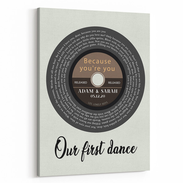 Custom Spiral Song Lyrics Canvas Print