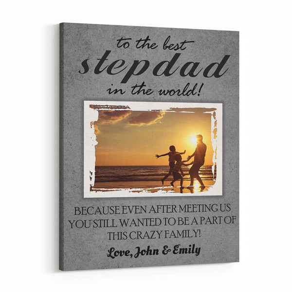 To The Best Stepdad In The World Photo Canvas Print