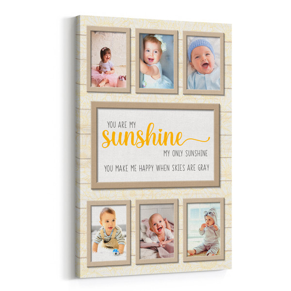 You Are My Sunshine Custom Photo Collage Canvas Print