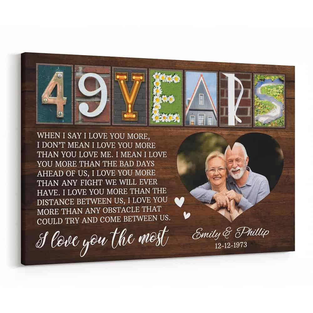 49 Years Anniversary Letter Art Photo Canvas Print