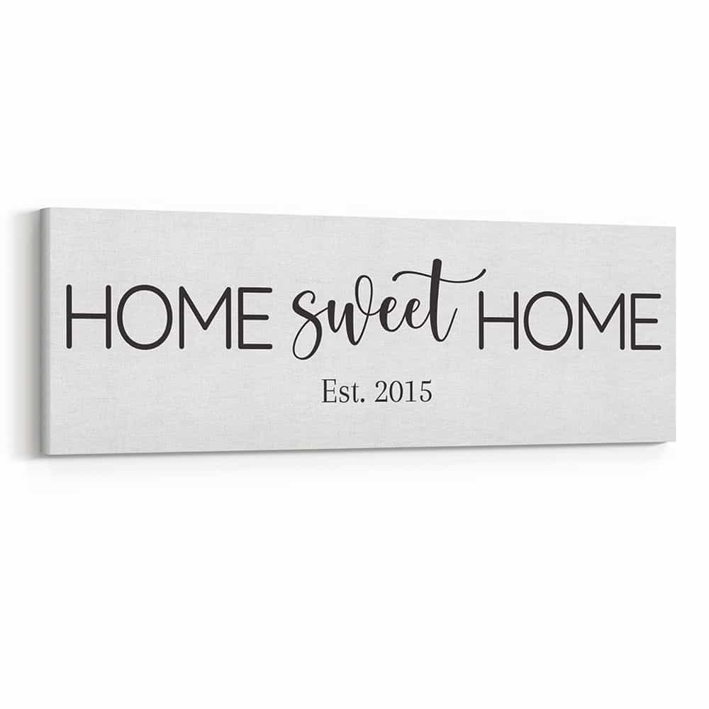 Home Sweet Home Established Sign Canvas Print