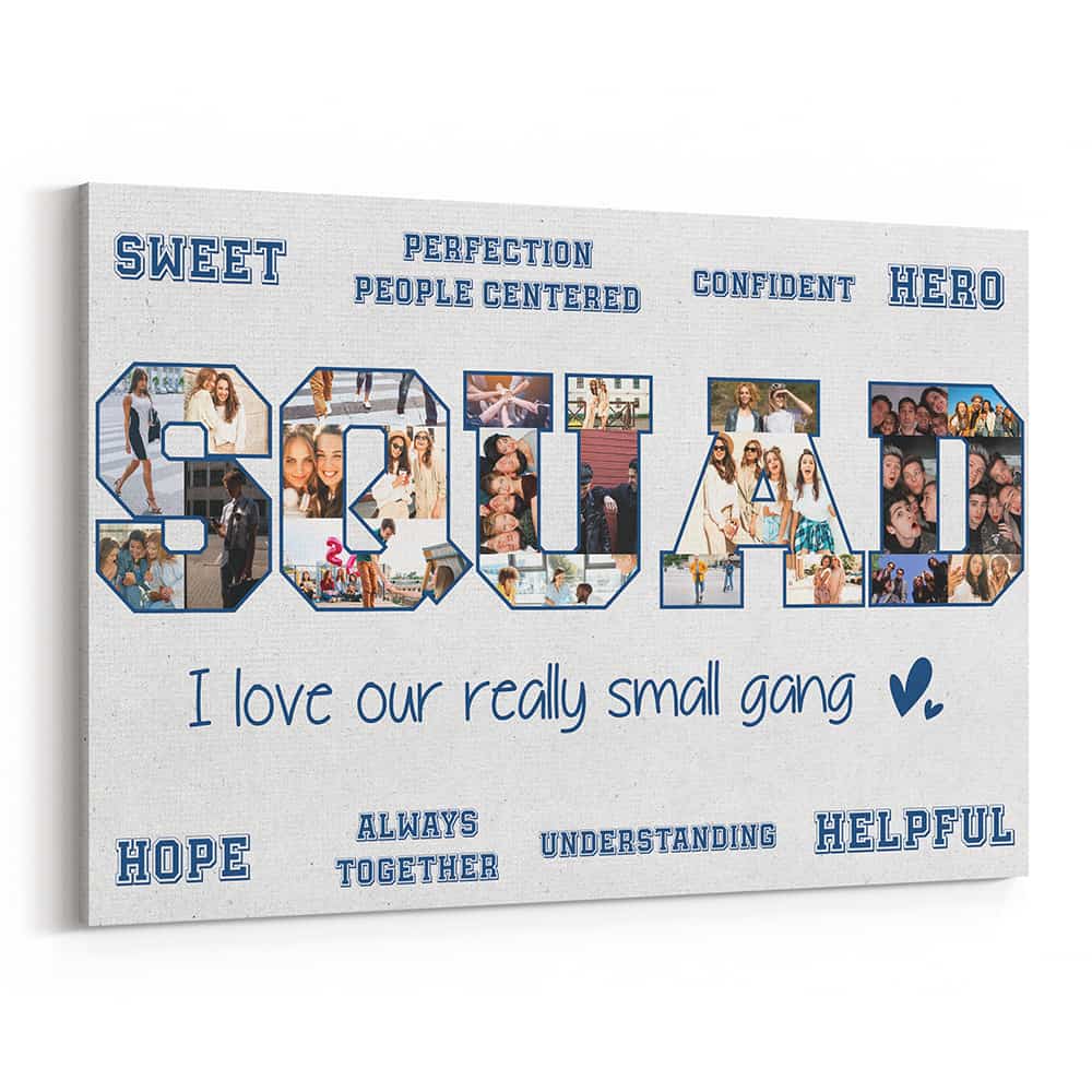 “I Love Our Really Small Gang” Photo Collage Canvas Print