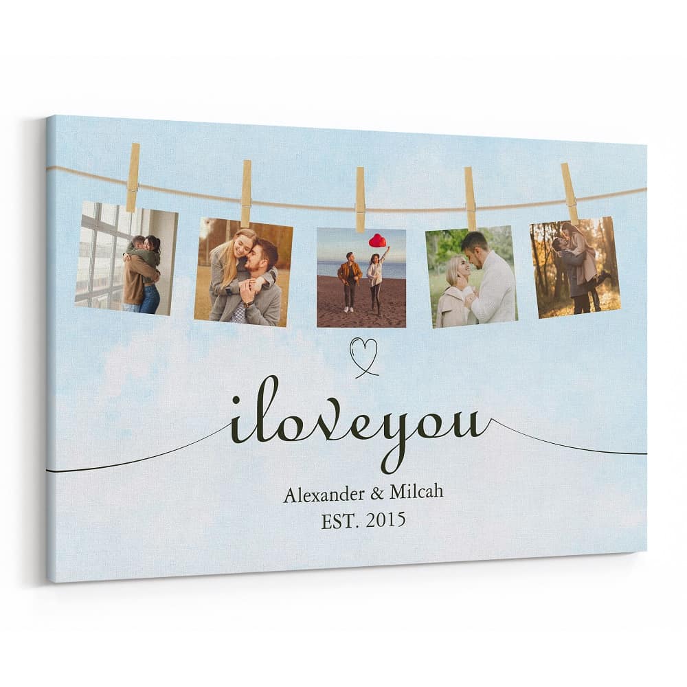 I Love You Photo Collage Canvas Print