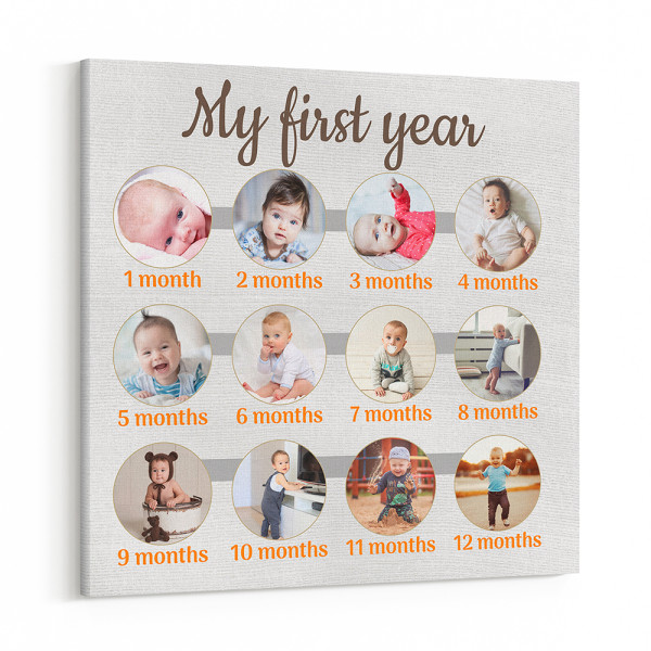 My First Year Custom Baby Canvas Print