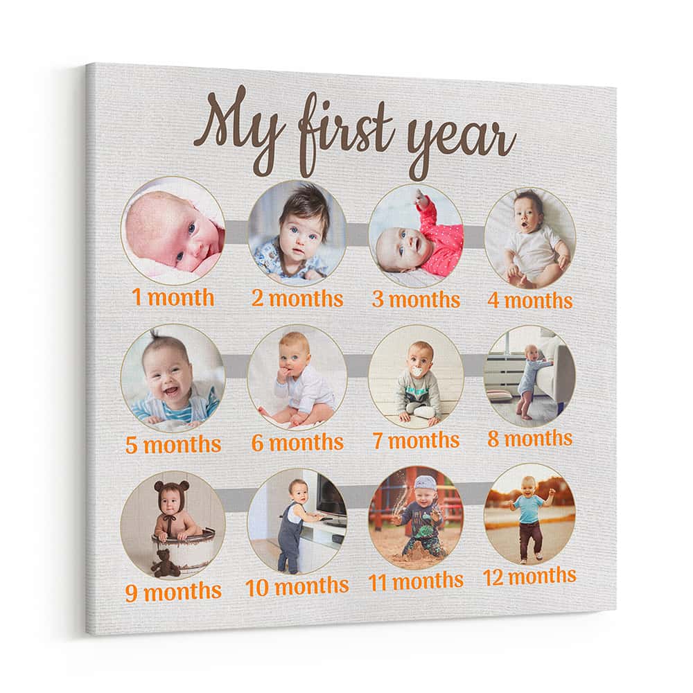 My First Year Custom Baby Canvas Print