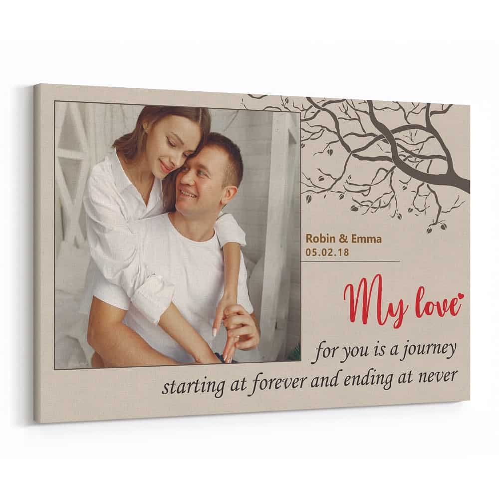 My Love For You Is A Journey Starting At Forever And Ending At Never Canvas Print