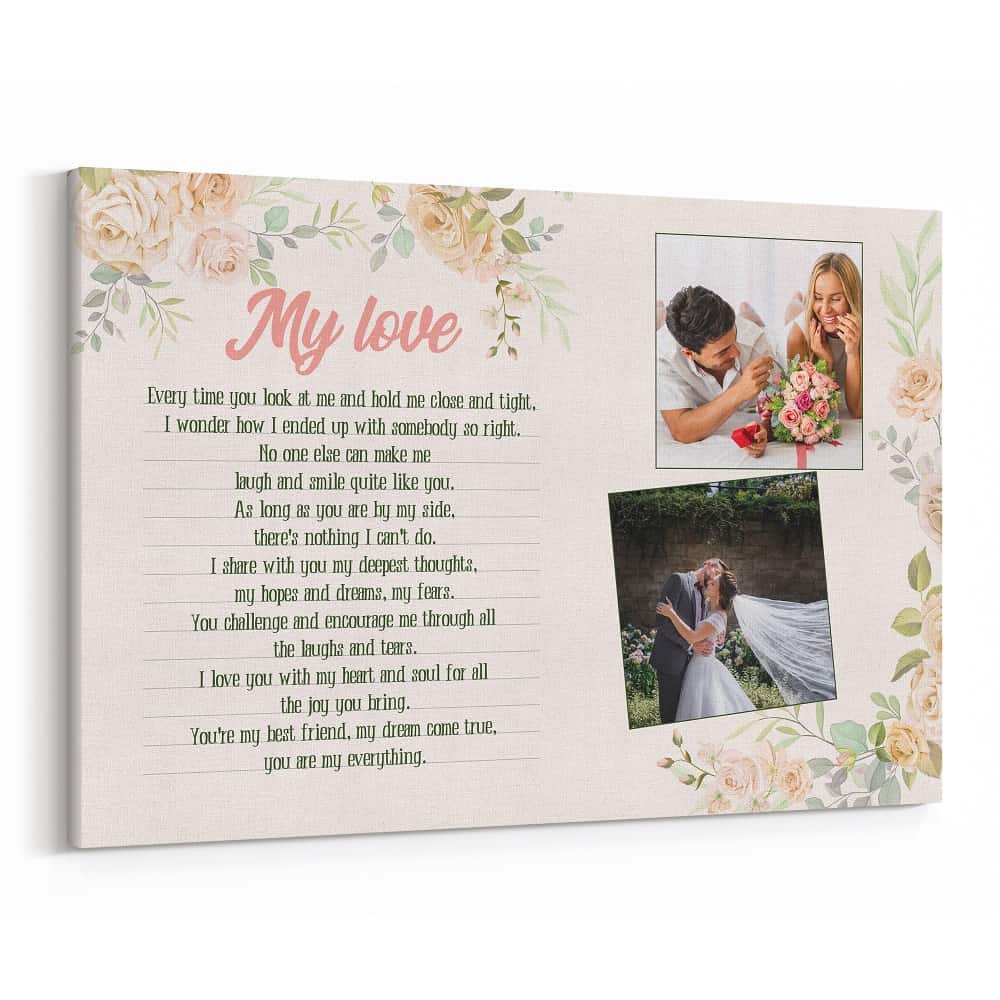 My Love Poem Custom Photo Canvas Print
