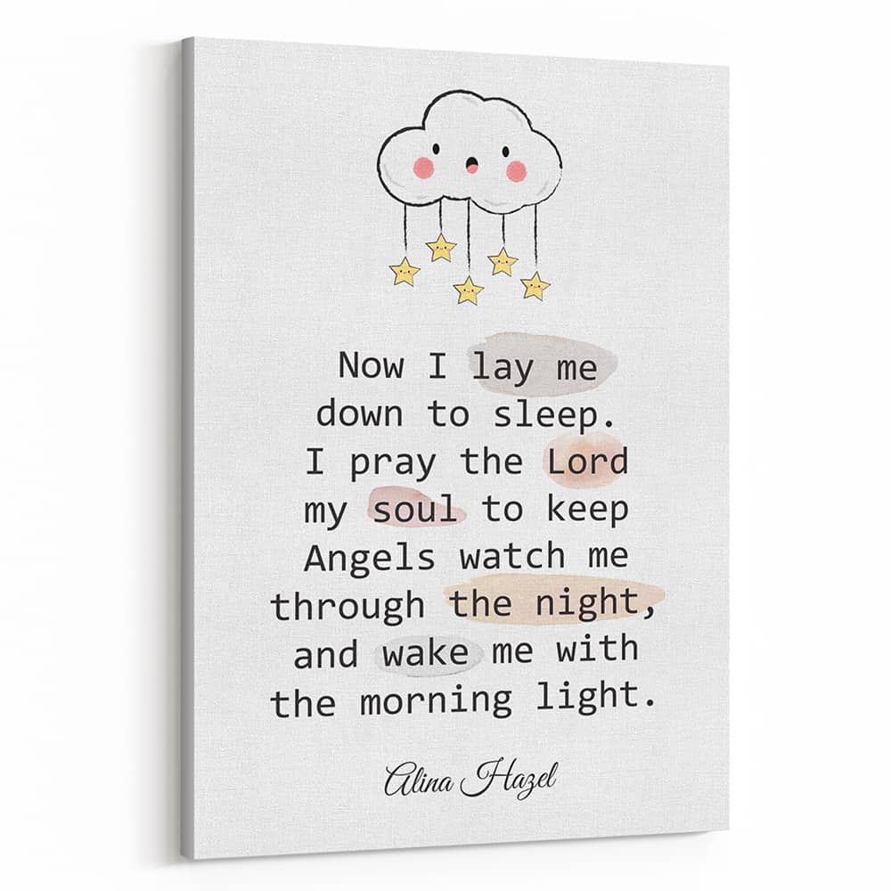 Now I Lay Me Down To Sleep I Pray The Lord Custom Text Canvas Print