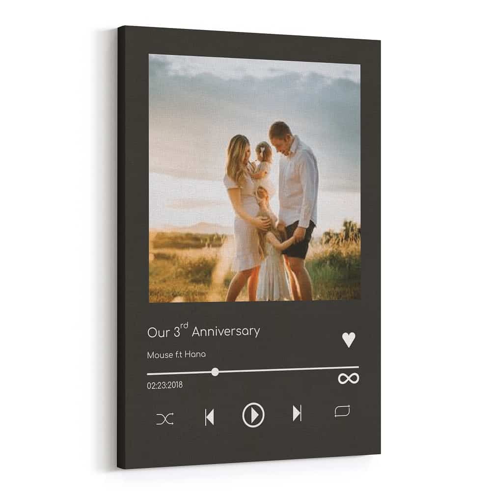 Our 3rd Anniversary On Music Player Canvas Print