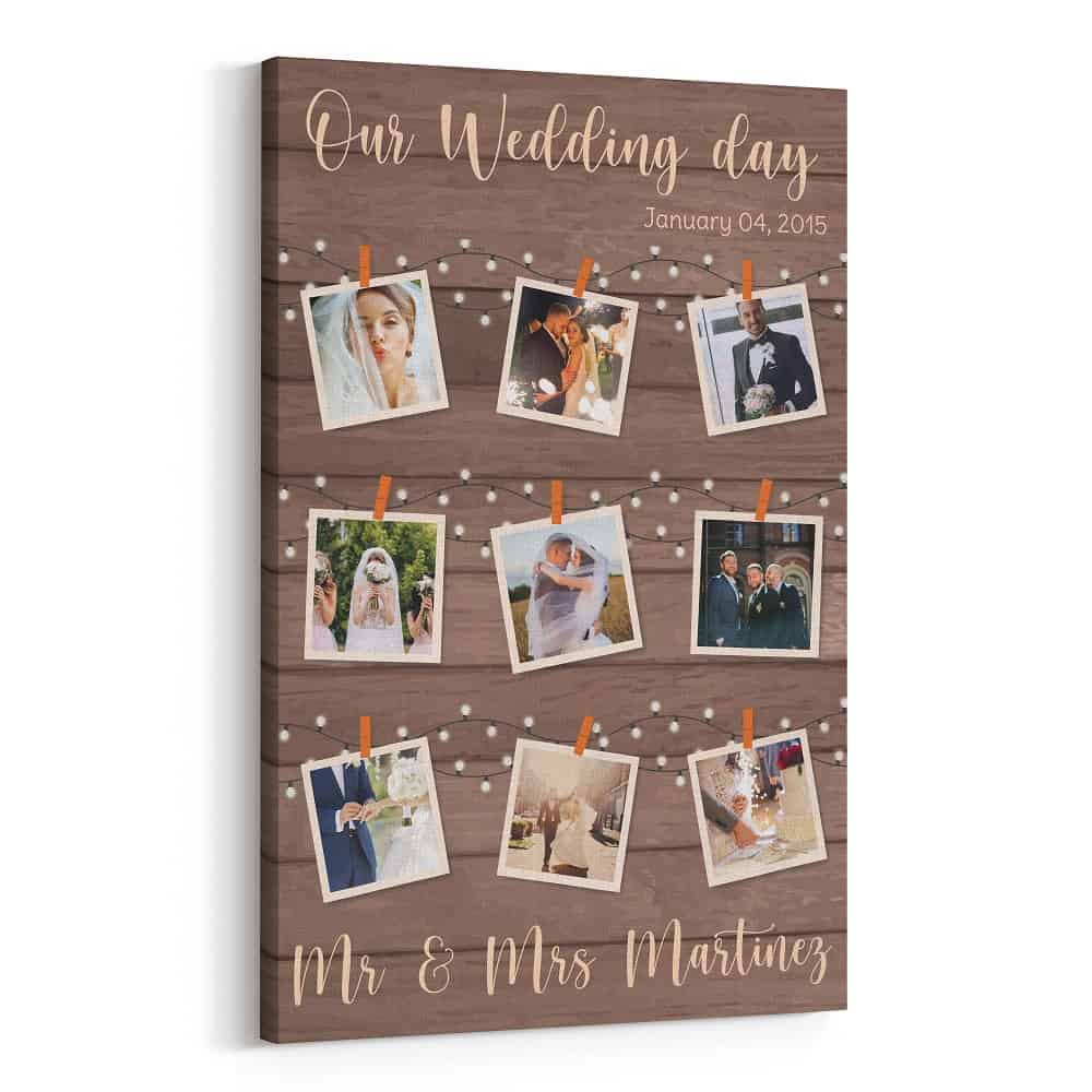 Our Wedding Day Collage Custom Canvas Print