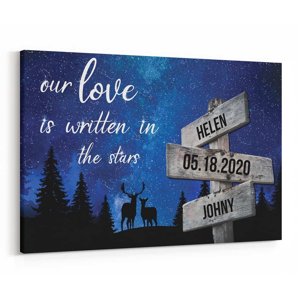 Personalized Street Sign With Star Map Canvas Print
