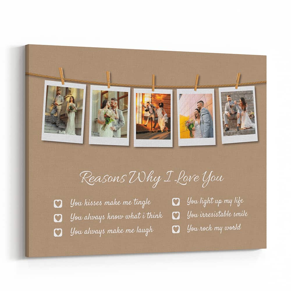 Reasons Why I Love You Photo Collage Canvas Print