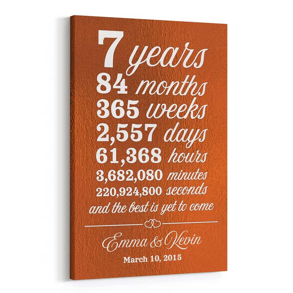 The Best Is Yet To Come 7th Anniversary Custom Canvas Print