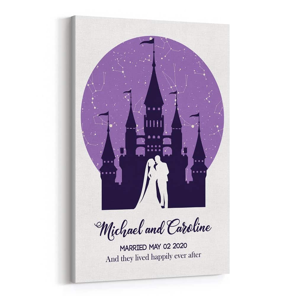They Lived Happily Ever After Star Map Custom Canvas Print