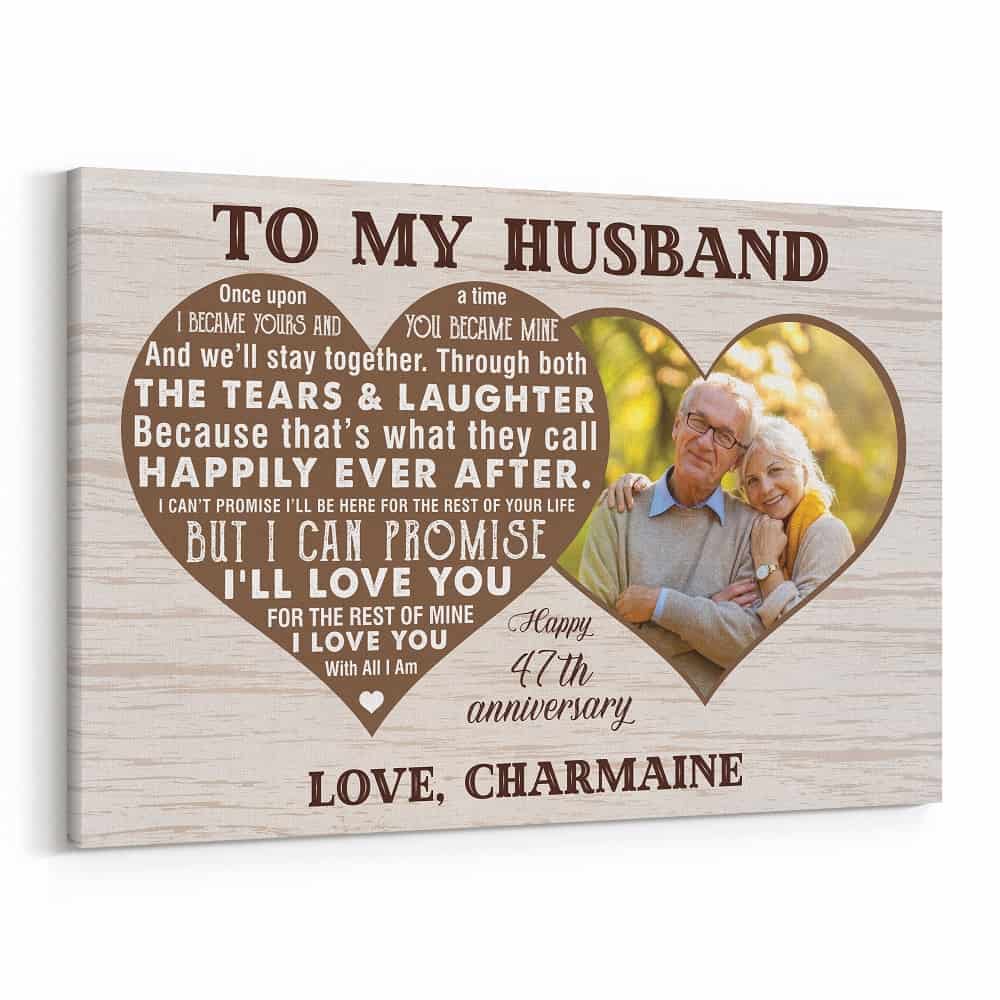 “To My Husband Once Upon a Time I Became Yours and You Became Mine” Photo Canvas Print
