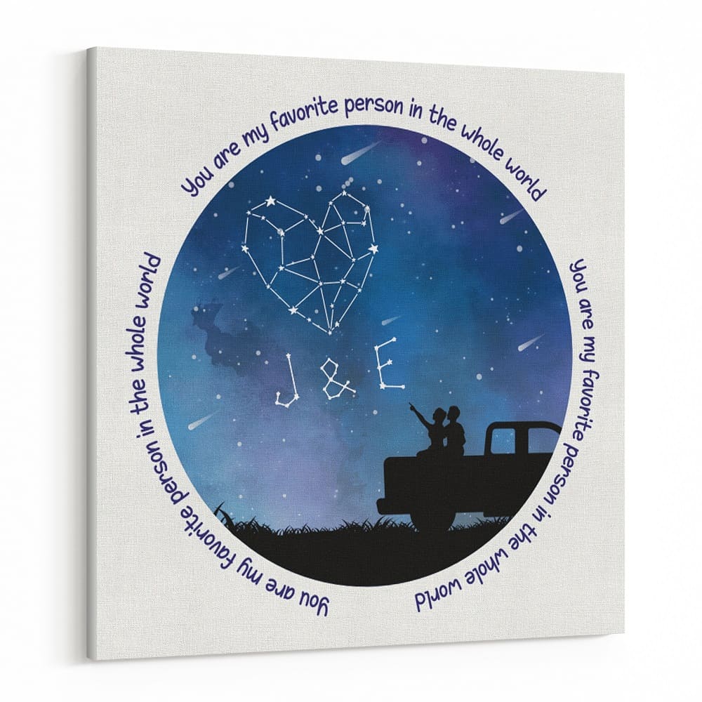 “You Are My Favorite Person In The Whole World” Star Map Canvas Print