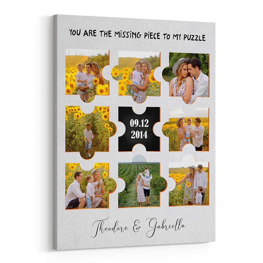 You Are The Missing Piece To My Puzzle – 7th Anniversary Collage Canvas Print