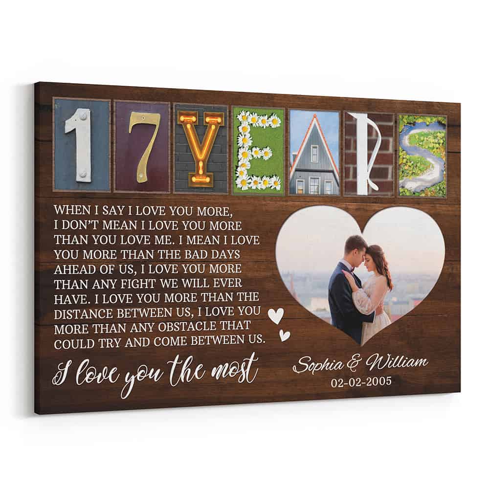 17 Years Letter Art With Photo Canvas Print