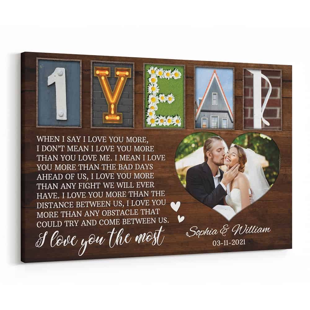1 Year Anniversary Letter Art Print with Message