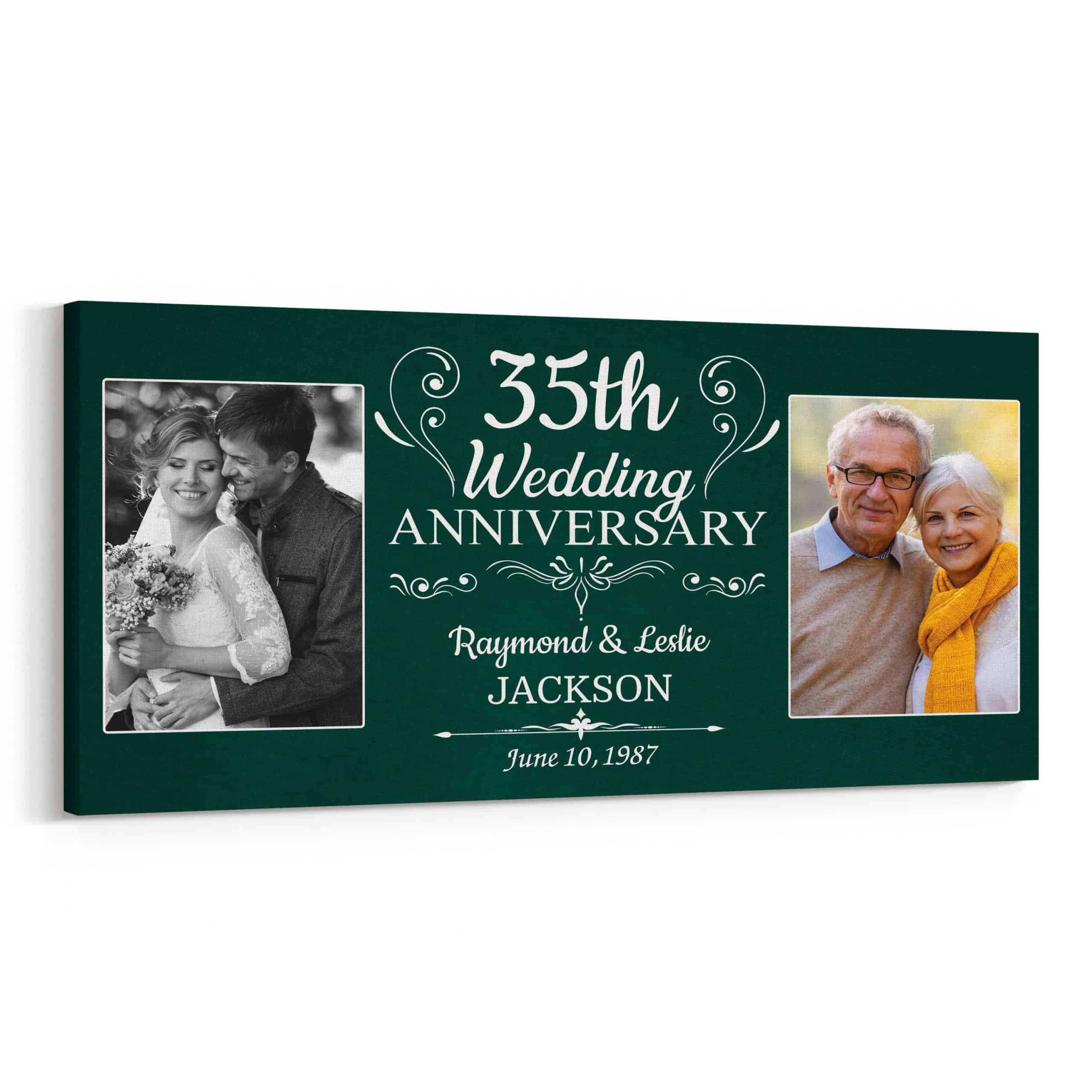 35th Wedding Anniversary Picture Frame Canvas Print