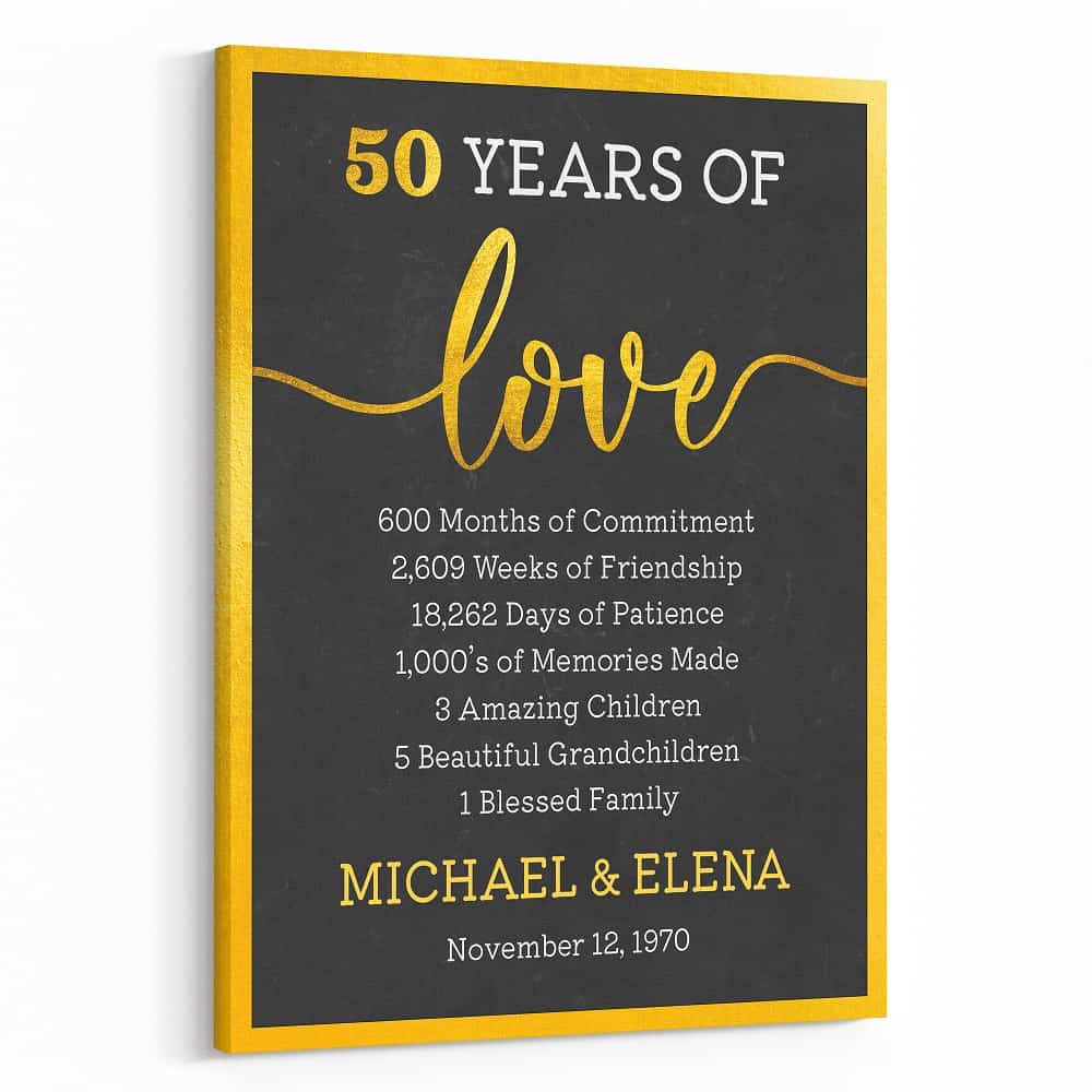 50 Years of Love Custom Canvas Print