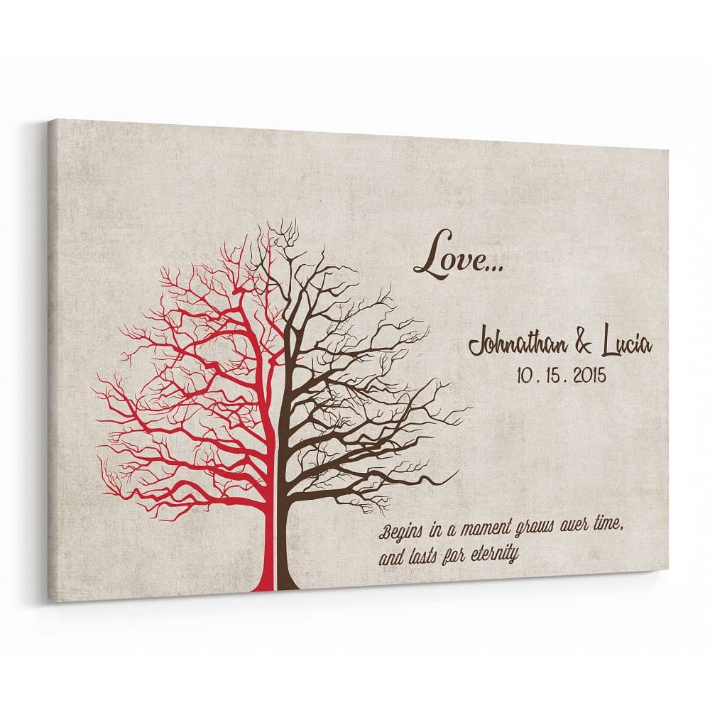 6th Anniversary – Begins In The Moment Grows Over Time Canvas Print