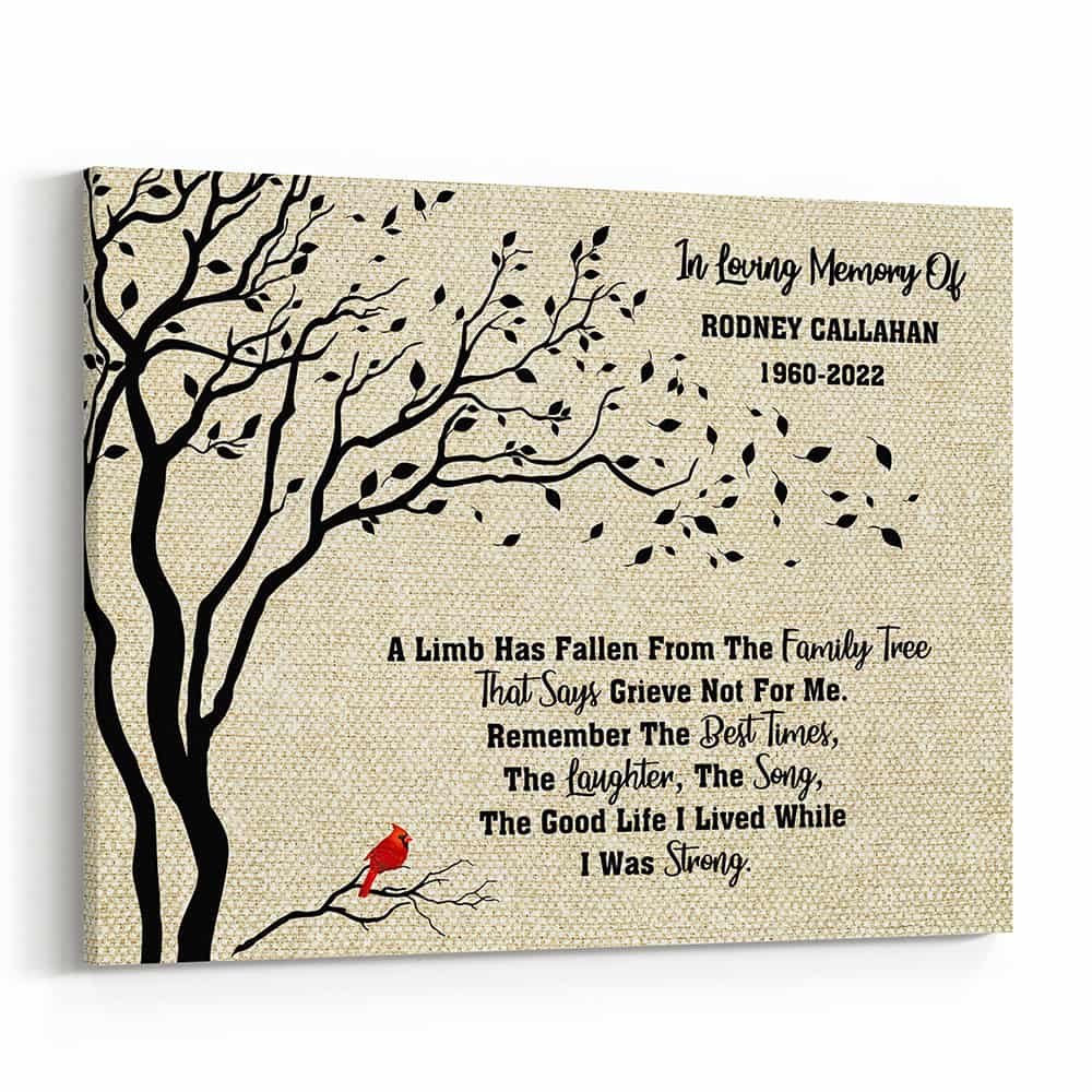 A Limb Has Fallen – Cardinal Memorial Custom Canvas Print