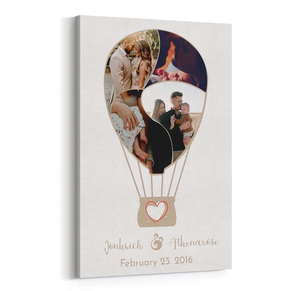 Hot Air Balloon Custom Photo Collage Canvas Print