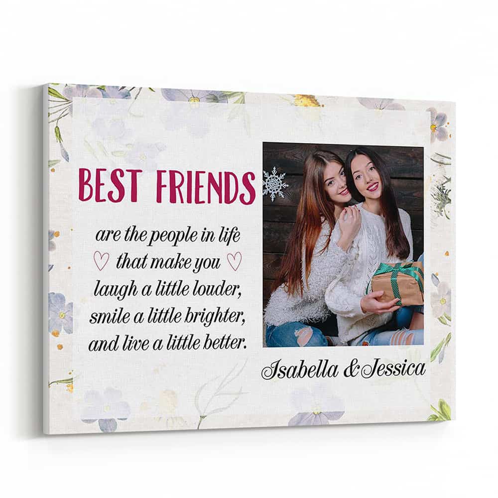 Best Friends Are The People…Custom Photo and Text Canvas Print